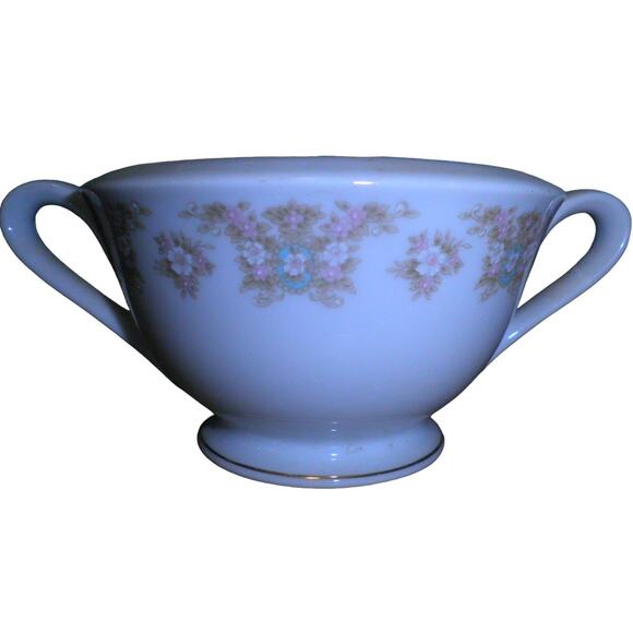 Happy Home (Made in Japan 1980-90's) Fine China Sugar Bowl w/ Lid, Simplicity - Picture 4 of 8